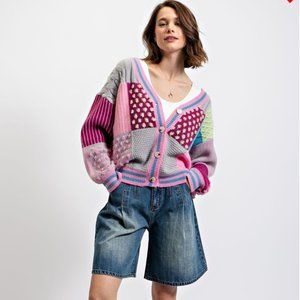Easel Patchwork Cardigan